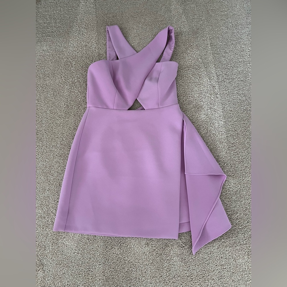 BCBGMAXAZRIA ‘Qyun’ Crisscross Cut-Out Dress – Lavender - Picture 3 of 9